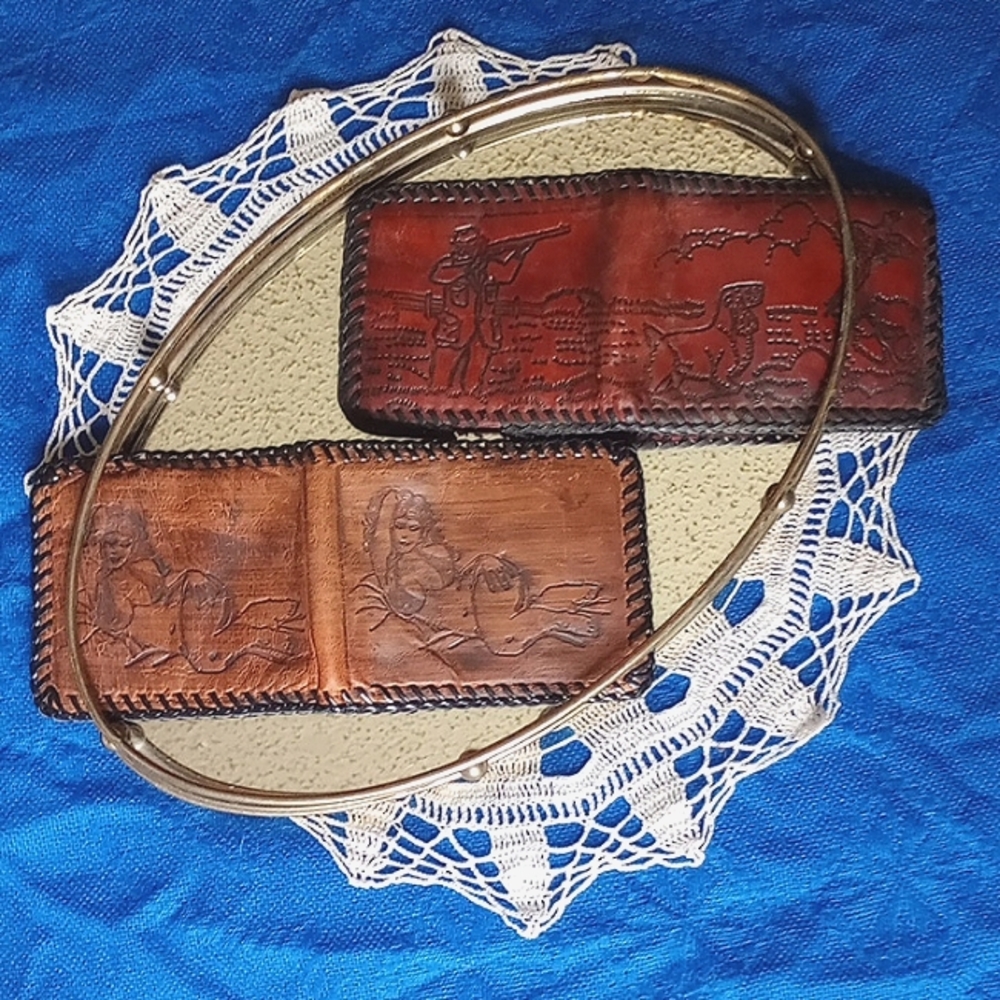 Two Vintage Handmade Leather Wallet!!!